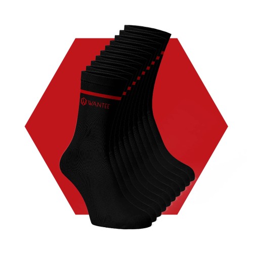 Socken Basic Black and Red Wantee 10-pack Socken Basic Black and Red Wantee 10-pack