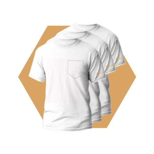Herren T-Shirt Pure White Wantee Weiß 3er-Pack Herren T-Shirt Pure White Wantee Weiß 3er-Pack