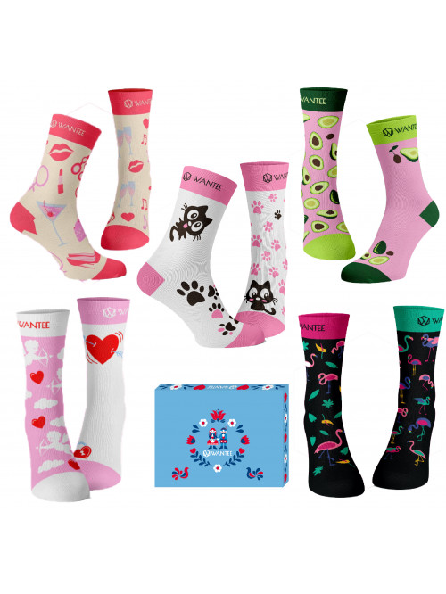 Wantee-Socken Damenclub 5-Pack Geschenkbox