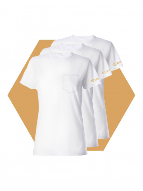 Damen T-Shirt Pure White Wantee weiss 3-Pack