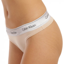 Damen Tangahöschen Calvin Klein MC Metallic-Thong Beige