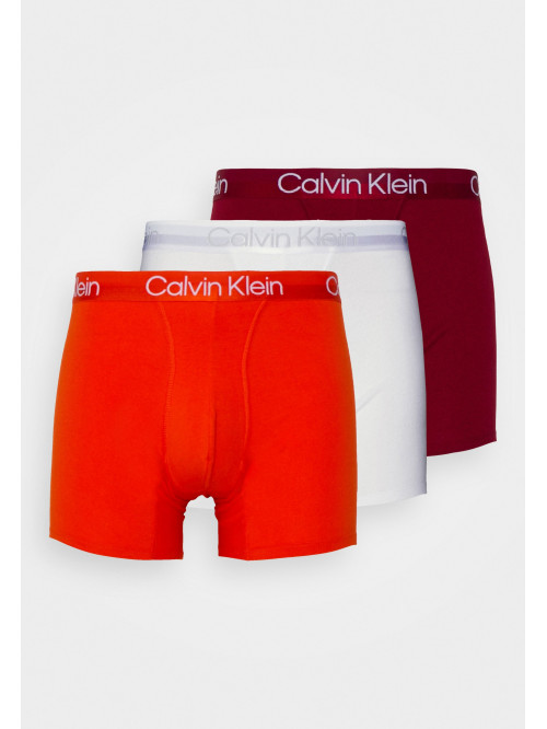 Herren Boxershorts Calvin Klein Modern Structure CTN-Boxer Brief Orange, Weiß, Weinrot 3-pack