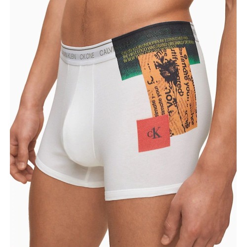 Herren Boxershorts Calvin Klein CK ONE Newspaper Placed Print Weiß Herren Boxershorts Calvin Klein CK ONE Newspaper Placed Print Weiß