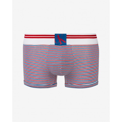 Calvin Klein Herren Boxershorts CK ONE Blue Logo Weiß mit Streifen Calvin Klein Herren Boxershorts CK ONE Blue Logo Weiß mit Streifen