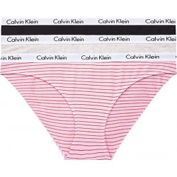 Damen Höschen Calvin Klein Carousel Bikini Grau, Schwarz, Rosa mit Streifen 3-pack 