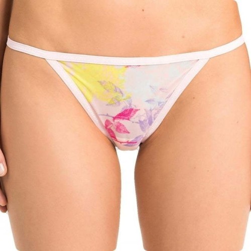 Damen Höschen Calvin Klein Transparent Floral Bikini Weiß Damen Höschen Calvin Klein Transparent Floral Bikini Weiß