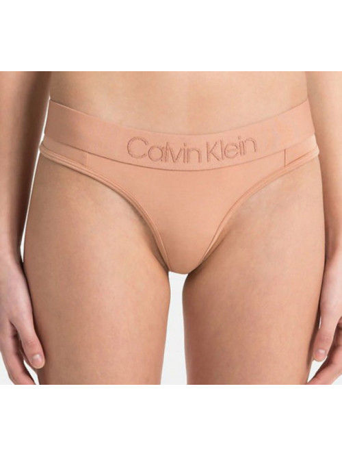 Damen Tangahöschen Calvin Klein Tonal Logo Thong Beige 