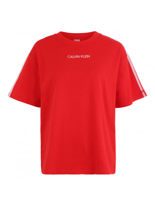 Damen T-Shirt Calvin Klein SS Crew Neck rot