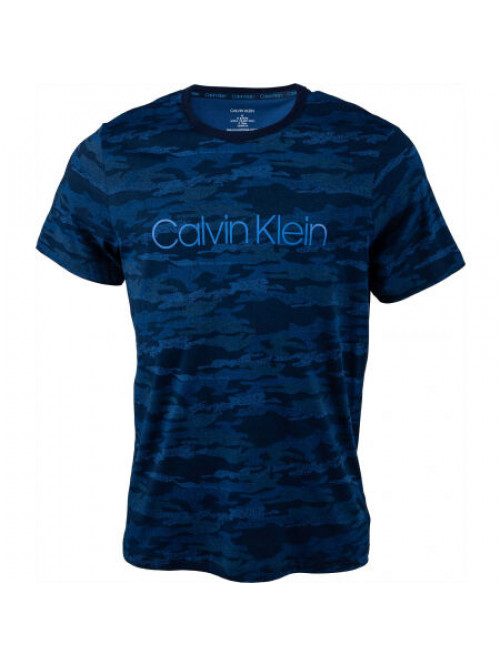 Herren T-Shirt Calvin Klein SS Crew Neck Dunkelblau mit Tarnmuster