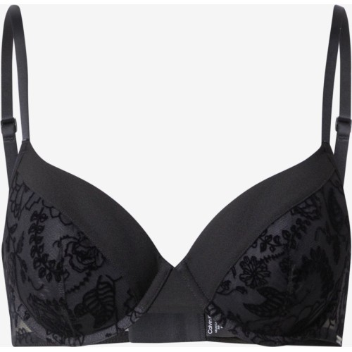 Damen-BH Calvin Klein BLACK WILDFLOWER-LL DEMI SPACER Schwarz Damen-BH Calvin Klein BLACK WILDFLOWER-LL DEMI SPACER Schwarz