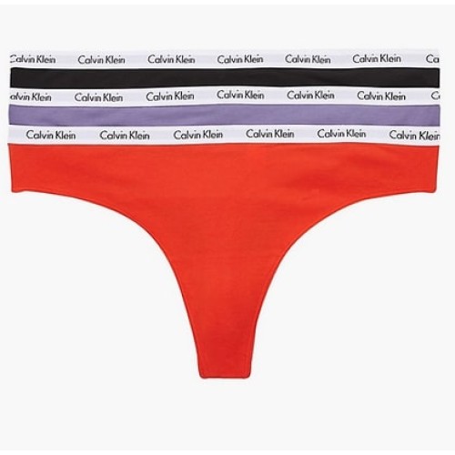 Damen Tangahöschen Calvin Klein Carousel Thong Schwarz, Lila, Rot 3-pack Damen Tangahöschen Calvin Klein Carousel Thong Schwarz, Lila, Rot 3-pack