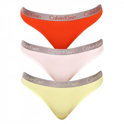 Damen Tangahöschen Calvin Klein Radiant Cotton Thong Orange, Weiß, Gelb 3-Pack
