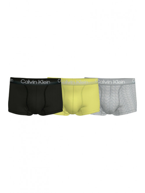 Herren Boxershorts Calvin Klein Modern Structure CTN-Trunk Schwarz, Gelb, Grau 3-pack