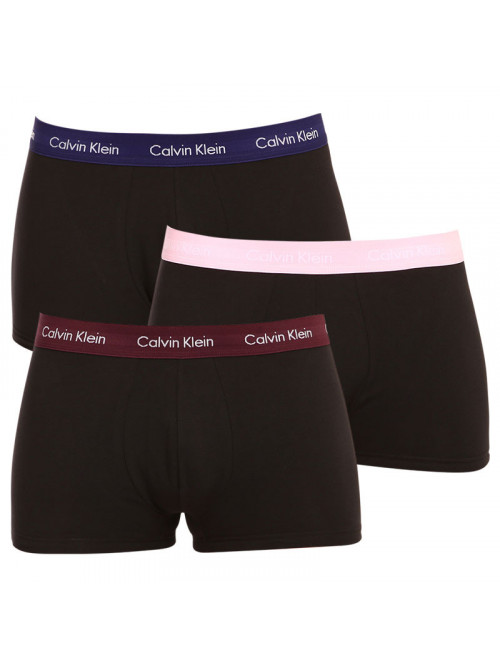Herren Boxershorts Calvin Klein Cotton Stretch Schwarz 3-pack - Dunkelblau, Lila und Rosa Gürtel
