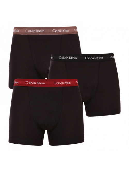Herren Boxershorts Calvin Klein Cotton Stretch-Trunk Schwarz - Braun, Rot, Schwarz 3er-Pack
