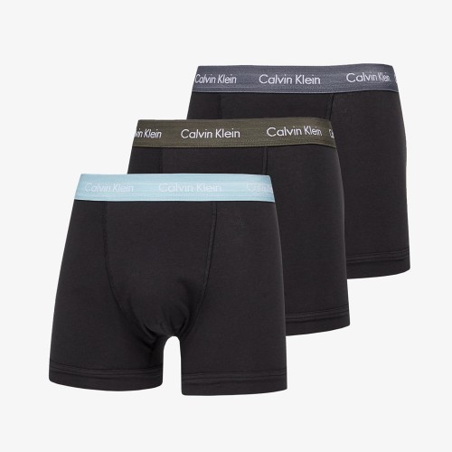 Herren Boxershorts Calvin Klein Cotton Stretch Trunk Schwarz - Grau, Grün, Türkis 3er-Pack Herren Boxershorts Calvin Klein Cotton Stretch Trunk Schwarz - Grau, Grün, Türkis 3er-Pack