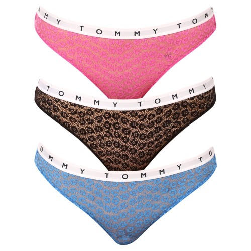 Damen Höschen mit Spitze Tommy Hilfiger Full Lace Bikini 3-Pack mehrfarbig - Pink, Schwarz, Blau Damen Höschen mit Spitze Tommy Hilfiger Full Lace Bikini 3-Pack mehrfarbig - Pink, Schwarz, Blau