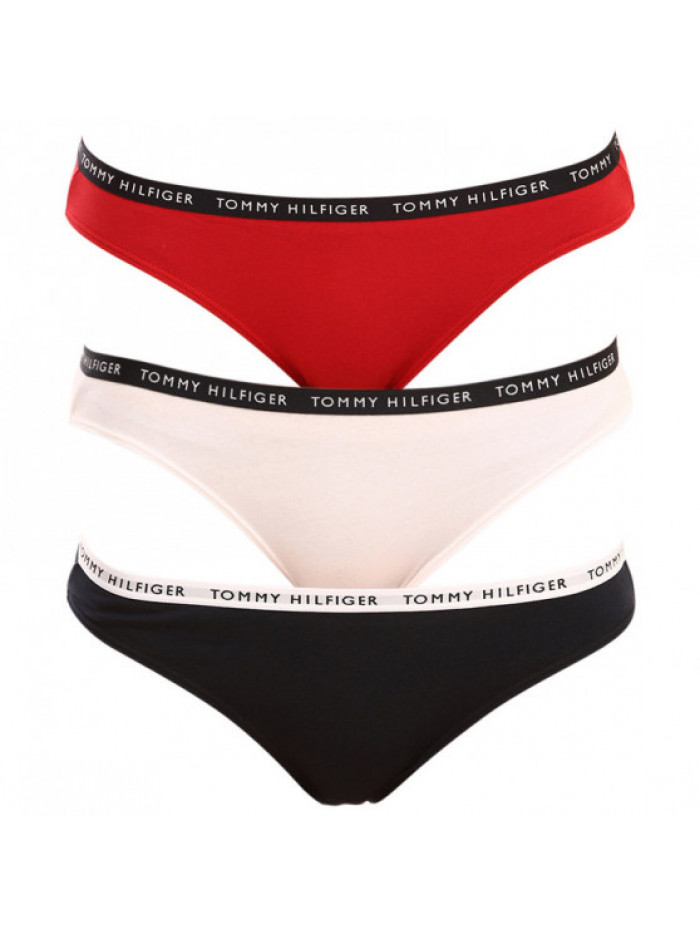 Damen Höschen Tommy Hilfiger Recycled Essentials Bikini Rot, Weiß, Schwarz 3-pack 