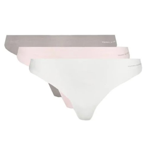 Damen Nahtlose Tangas Tommy Hilfiger 3er-Pack Mehrfarbig - Rosa, Grau, Weiß Damen Nahtlose Tangas Tommy Hilfiger 3er-Pack Mehrfarbig - Rosa, Grau, Weiß