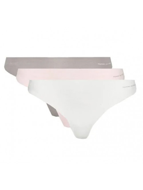 Damen Nahtlose Tangas Tommy Hilfiger 3er-Pack Mehrfarbig - Rosa, Grau, Weiß