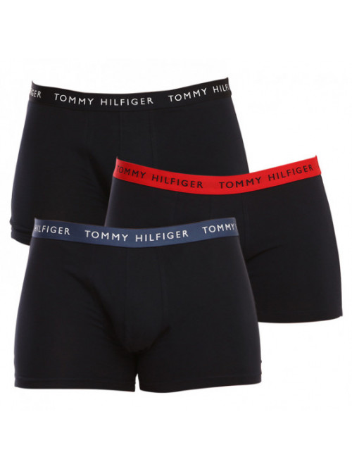 Herren Boxershorts Tommy Hilfiger Recycled Essentials Trunk 3-pack Dunkelblau mit farbigen Gürteln 