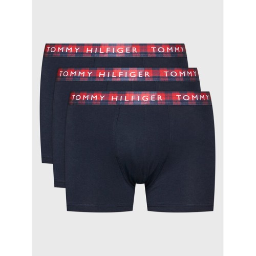 Herren Boxershorts Tommy Hilfiger Trunk Printed WB Schwarz mit kariertem Gürtel 3-Pack Herren Boxershorts Tommy Hilfiger Trunk Printed WB Schwarz mit kariertem Gürtel 3-Pack