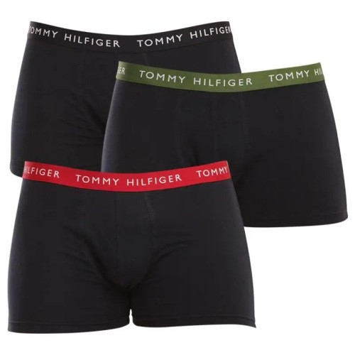 Herren Boxershorts Tommy Hilfiger Recycled Essentials Trunk Schwarz mit farbigen Gürteln 3-pack Herren Boxershorts Tommy Hilfiger Recycled Essentials Trunk Schwarz mit farbigen Gürteln 3-pack