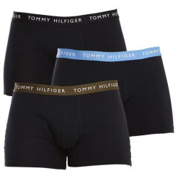Herren Boxershorts Tommy Hilfiger Recycled Essentials Trunk Dunkelblau mit farbigen Gürteln 3-pack