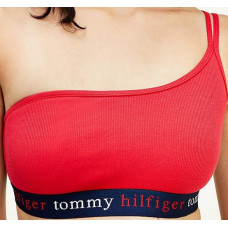Damen BH Tommy Hilfiger Asymetric Bralette Stretch Organic Cotton Rot