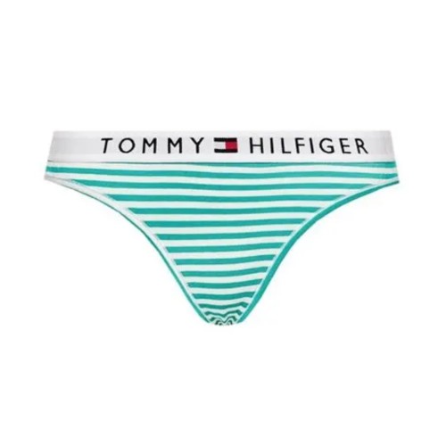Damen Tangahöschen Tommy Hilfiger Stripe Stretch Organic Cotton Grüne Streifen Damen Tangahöschen Tommy Hilfiger Stripe Stretch Organic Cotton Grüne Streifen