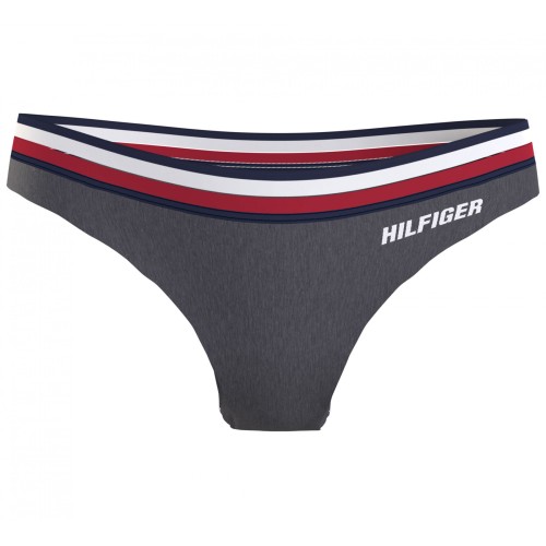 Damen Höschen Tommy Hilfiger Modern Signature Tape Bikini Dunkelgrau Damen Höschen Tommy Hilfiger Modern Signature Tape Bikini Dunkelgrau