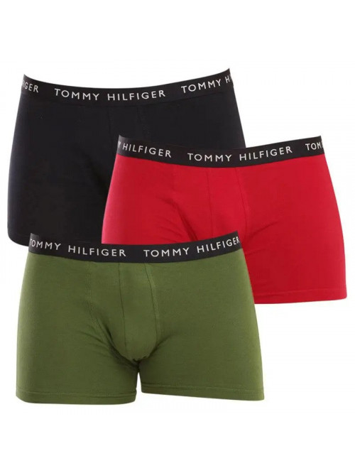 Herren Boxer Tommy Hilfiger Recycled Essentials Trunk Schwarz, Grün, Rot 3-pack