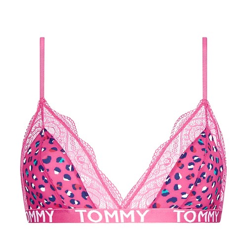 Damen-BH Tommy Hilfiger Print Stretch Lace Triangle Bra Pink Damen-BH Tommy Hilfiger Print Stretch Lace Triangle Bra Pink
