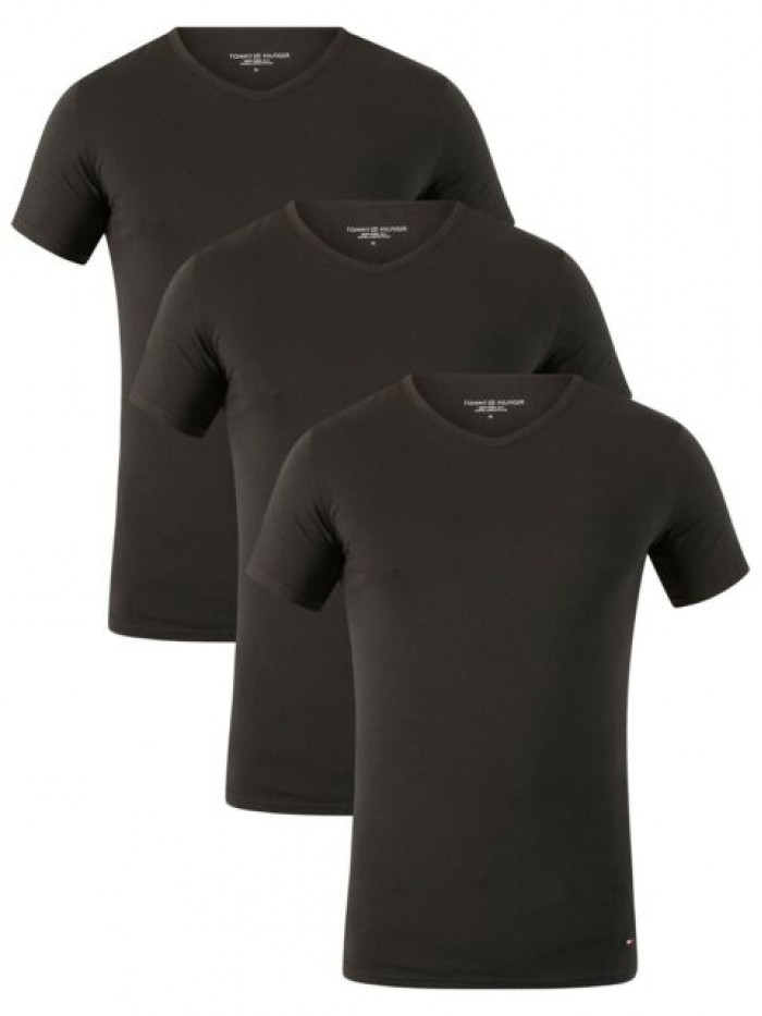Herren T-Shirts Tommy Hilfiger V-Neck Tee SS Schwarz 3-pack