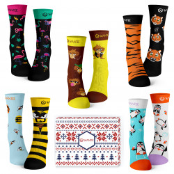 Wantee-Socken Wilde Tiere 5-Pack Geschenkbox