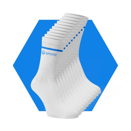 Socken Basic White and Blue Wantee 10-pack Socken Basic White and Blue Wantee 10-pack