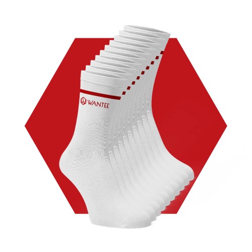 Socken Basic White and Red Wantee 10-pack Socken Basic White and Red Wantee 10-pack