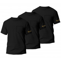 Herren T-Shirt Pure Black Wantee Schwarz 3er-Pack